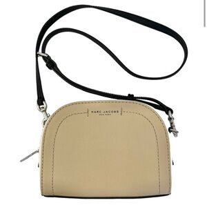 Marc Jacobs Playback Crossbody Bag Saffiano Beige White